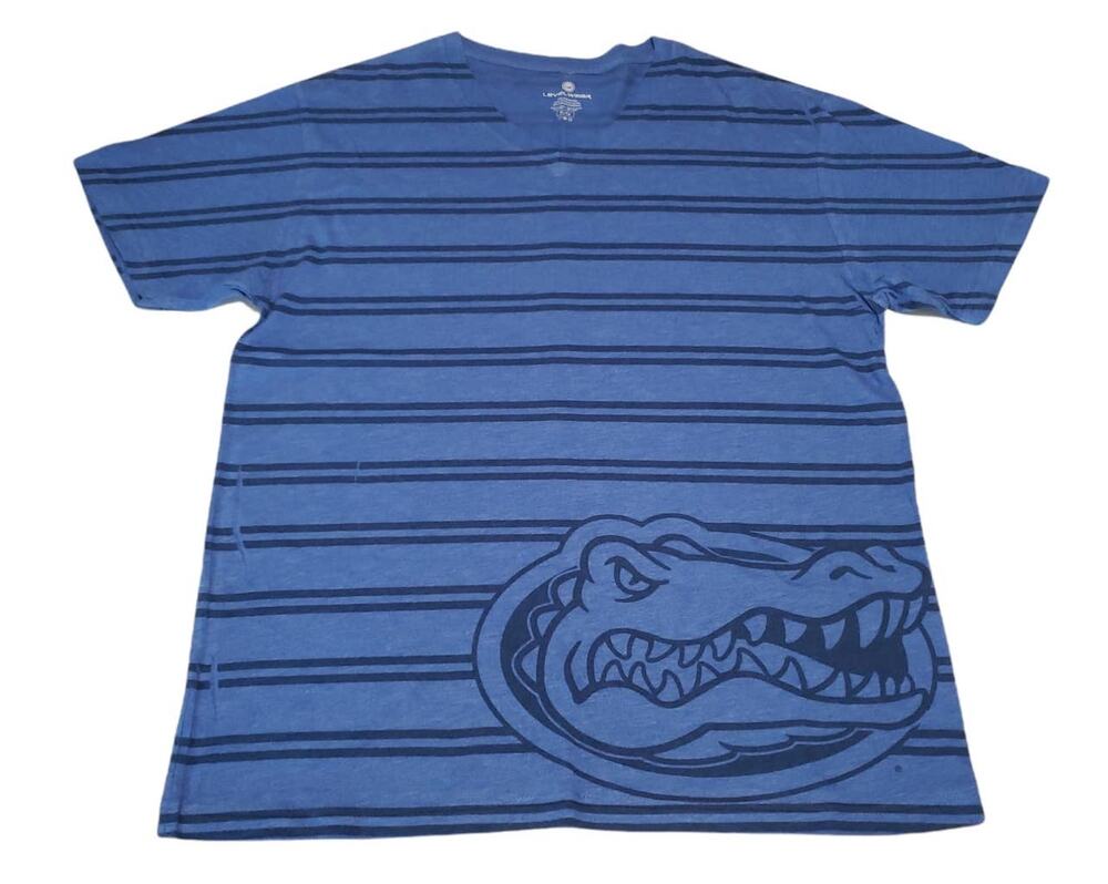 Level Wear Blue Striped Florida Gator Short Sleeved Shirt - Size Extra Large